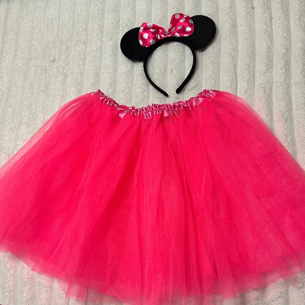 Pink Tutu and Mouse Ears Costume Set